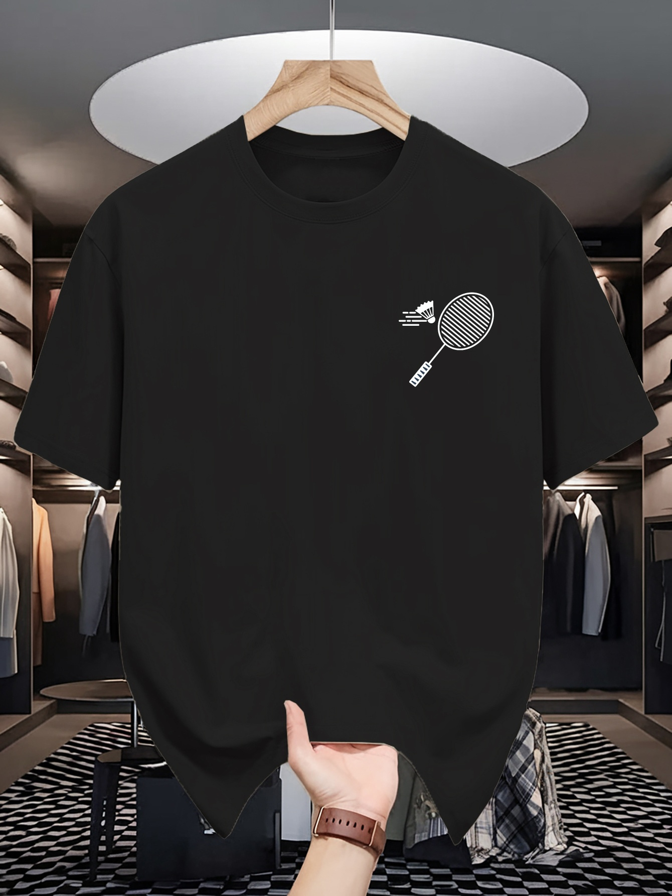Heren T-shirt met ronde hals,  - Badminton Aesthetic recensie en prijs